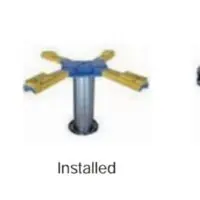 In-ground single post car lift – X shape